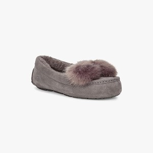 Ugg Ansley Puff Bow Women Slippers Grey (2516KEWPF)